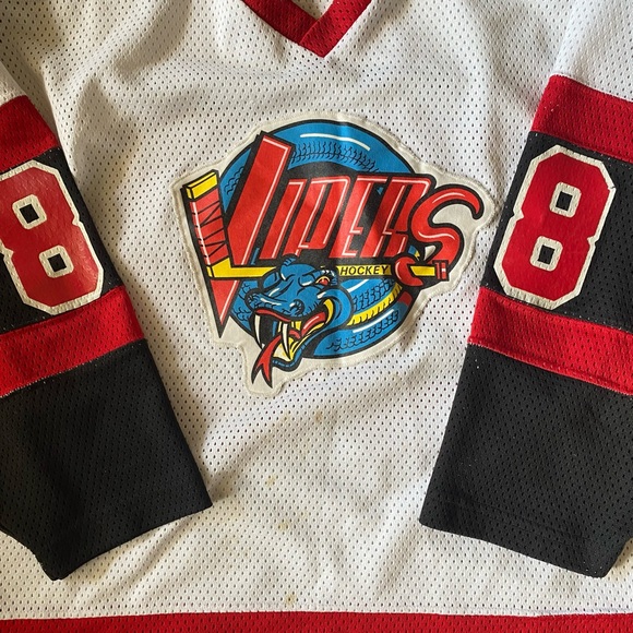 Vintage Kobe Vipers Jersey Mens M White Red Black Hockey Krgovich 88 - Picture 4 of 12